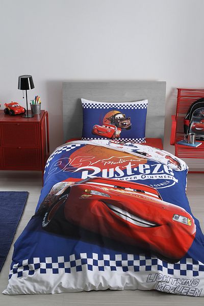 Özdilek Set cuvertură de pilota pentru copii Cars Cyber Single, cu licență Disney