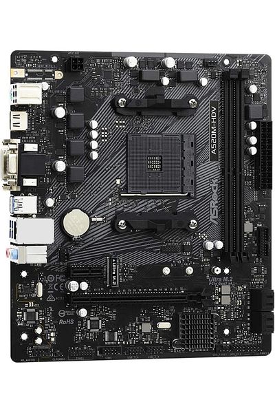 ASROCK مقبس A520m Hvs - AM4 DDR4 4733 ميجا هرتز O.C. اللوحة الأم M.2 USB 3.2 HDMI VGA Matx A520