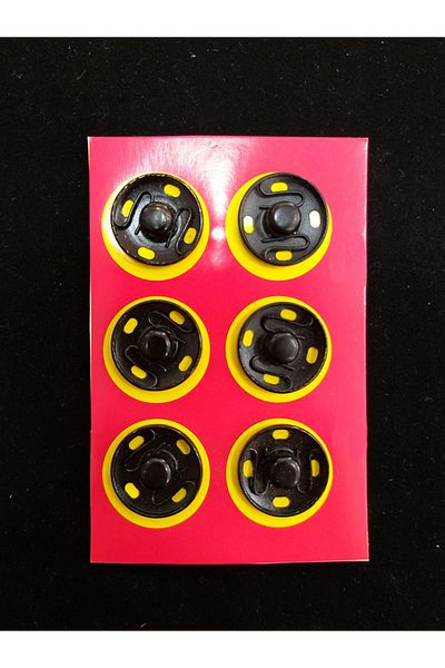 hobimon 17 Mm Black Snap Button - 6 Pieces