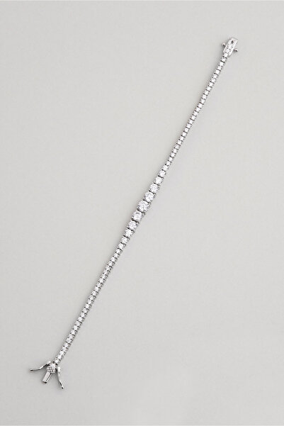 So CHIC... Beyazın Büyüsü 18 Ayar Beyaz Altın Kaplama Gümüş Tasarım Bileklik