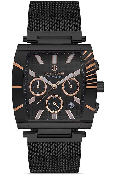 DAVID GUNER Black Coated Black Dial Men's Wristwatch Dg-8057Gc-G2