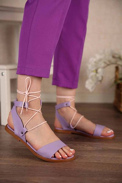 Ccway Women's Laced Sandals Lilac Skin