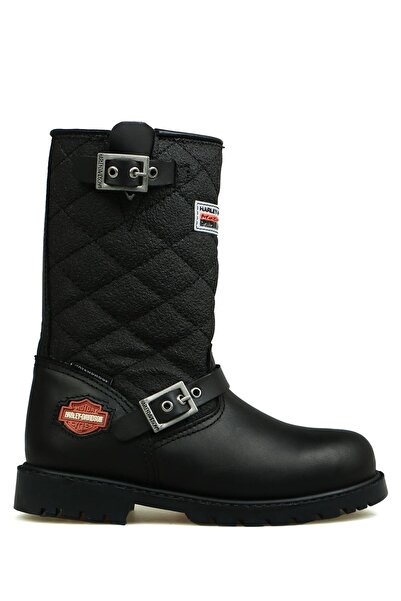 Harley Davidson Laconia Hakiki Deri Siyah Çocuk Çizme