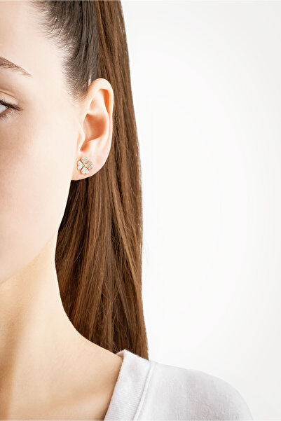 So CHIC... Müge Çiçeği 18 Ayar Sarı Altın Kaplama Gümüş Minimal Küpe