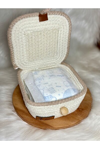 Zuviel Deco Handmade Hygienic Pad Box - Handmade with Lid, Organizer Basket
