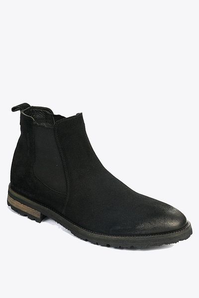 Hammer Jack Merdane Boot Γνήσιο δέρμα Μαύρο Suede Ανδρικές Μπότες εξωτερικού χώρου