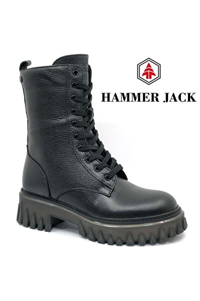 Hammer Jack 102-24640-Z Sherly Uzun Postal Bot Hakiki Deri Kadın Bot SİYAH