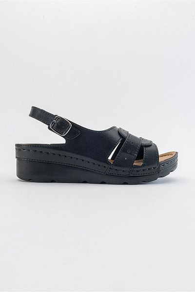 Ccway Interlocking Women's Flat Sandals Black
