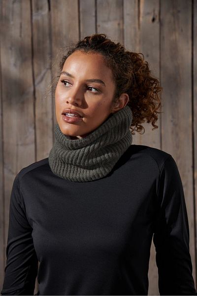 Tchibo Women Knitted Tube Scarf 27 X 27 Cm, Olive