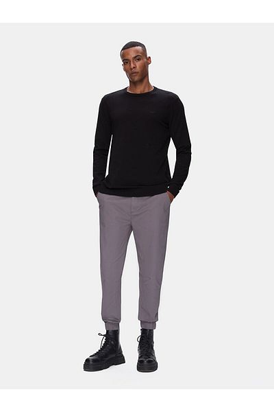 Ltb Basic Crew Neck Long Sleeve Knitwear Black Sweater
