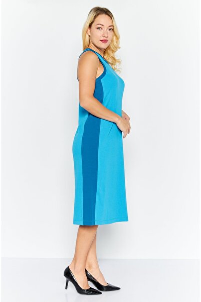 Esprit Women Textured Midi Dress, Blue