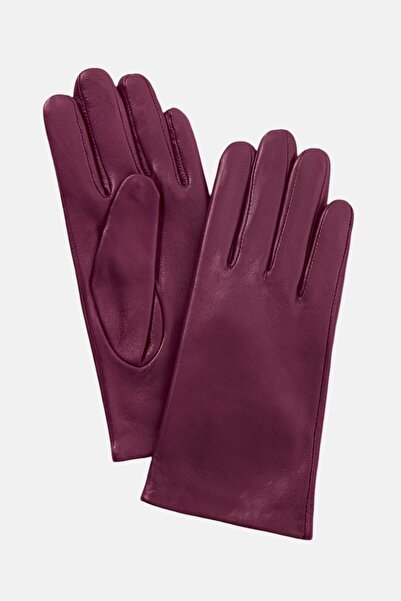 Tchibo Women Leather Gloves, Maroon