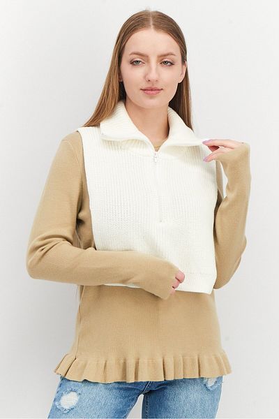 NA-KD Women High Neck Textured Sweater Vest, Off White