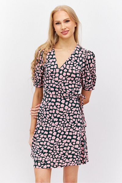 Whistles Women Animal Print Wrap Dress, Pink