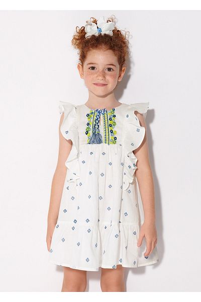 MAYORAL Girl's Summer Printed Embroidered Dress 3936