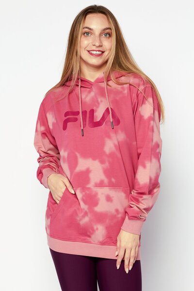 Fila هودي رياضي نسائي بشعار العلامة التجارية، مجموعة وردية