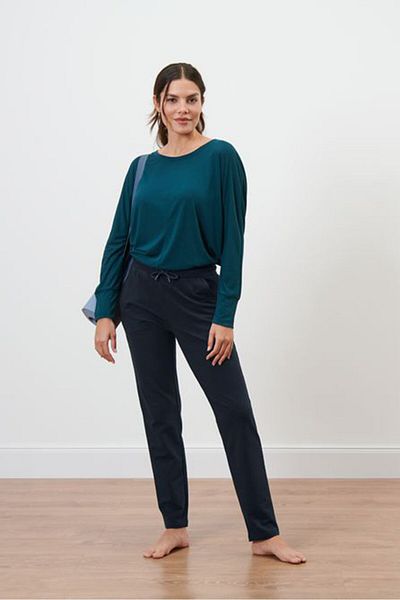 Tchibo Women Regular Fit Solid Sweatpants, Navy