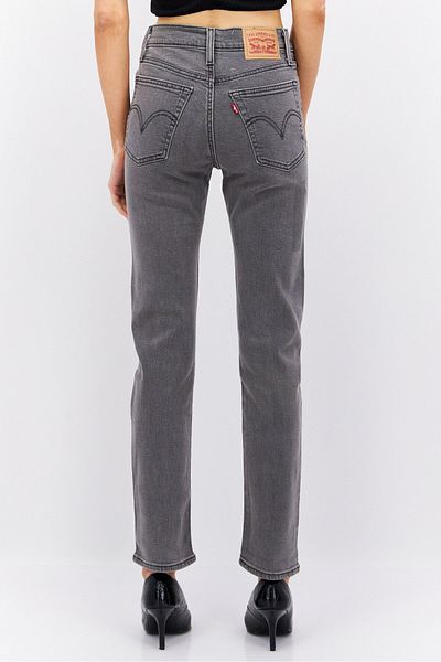 Levi's Women Straight Fit Washed Stretchable Jeans, Grey