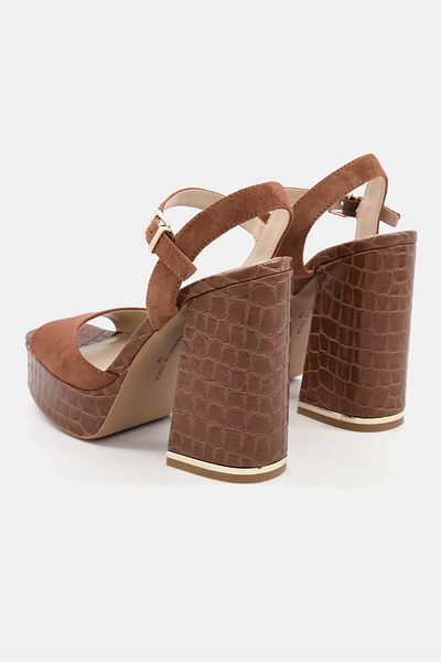 Kenneth Cole Women Adjustable Buckle Block Heel Sandals, Brown