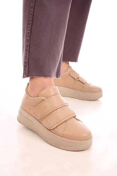 Ccway Pantofi sport cu velcro dublu de damă Nud