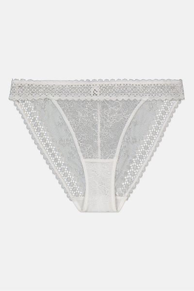Etam Women Textured Pull On Panty, White