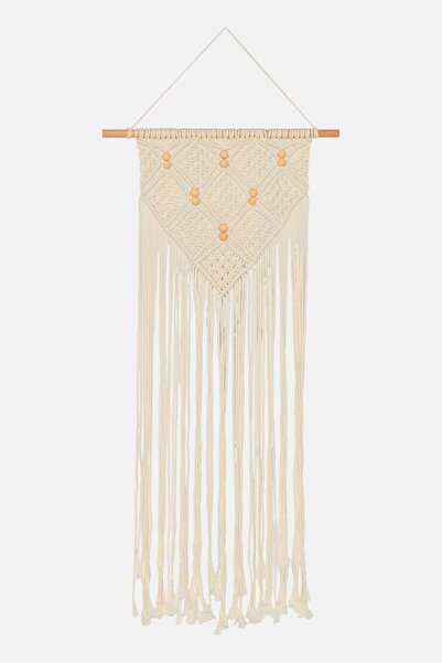 Muy Mucho مكرمية معلقة على الحائط، باللون الأبيض