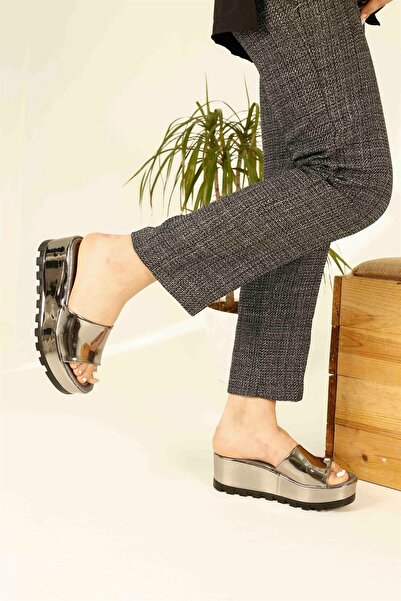 Ccway Papuci căptușiți pentru femei Platinum Mirror