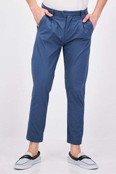 Sorbino Men Regular Fit Plain Chino Pants, Light Teal Blue