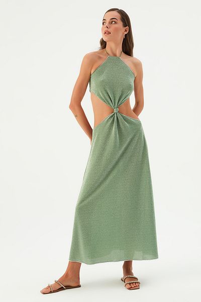Sandshaped AIDAN KNOTTED MAXI DRESS GRASSHOPPER