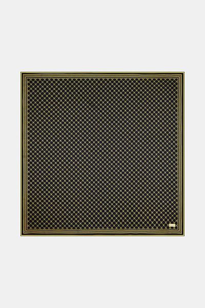 Vakko Twill Silk Scarf - Special Series - Μαύρο Κίτρινο
