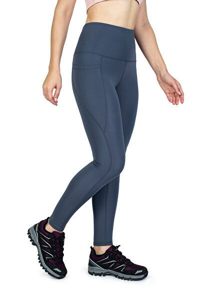 The Step Sports Γυναικείο γκρι χειμερινό θερμικό κολάν ψηλόμεσο με φλις εσωτε...