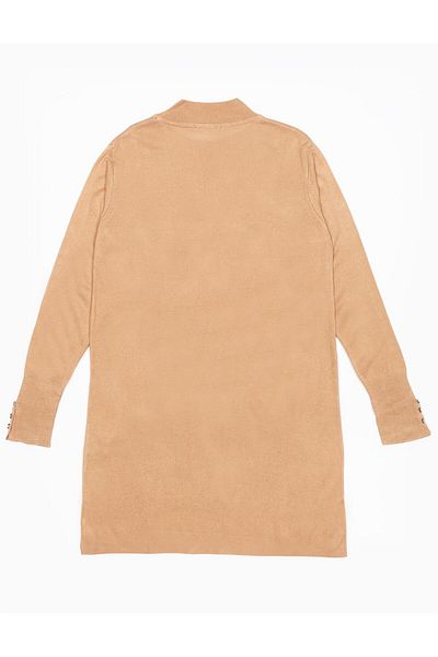 Kayra Turtleneck Basic Tricotaj Tunica Somon