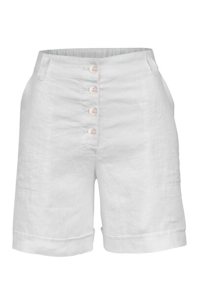 Tchibo Women High Waist Linen Bermuda Shorts, White