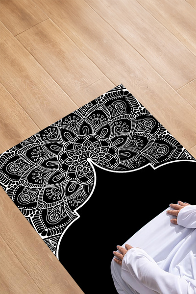 Napoli Home سجادة صلاة مطبوعة رقميًا غير قابلة للانزلاق وقابلة للغسل كهدية