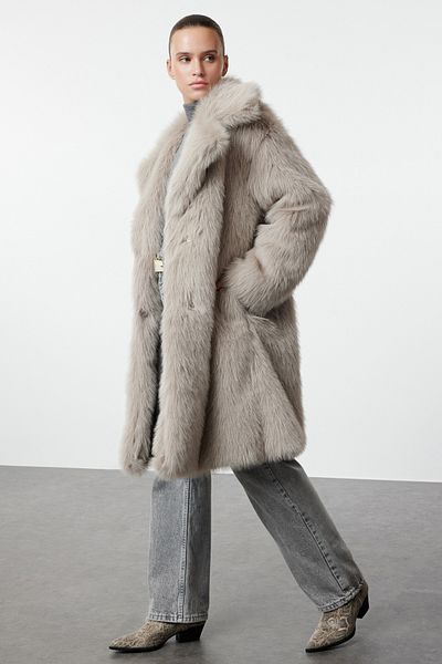 Trendyol Collection Mink Oversize Mold hosszú bunda TWOAW25KB00053