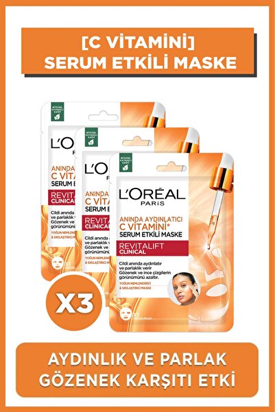 L'Oreal Paris 3'lü Revitalift Clinical Anında Aydınlatıcı C Vitamini Serum Et...