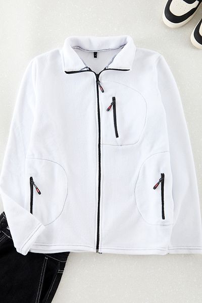 Edit by Trendyol Men's Fleece Sweatshirt - White, Warm, Regular Fit Tedaw25Sw00062