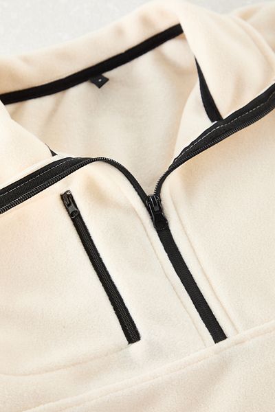 Edit by Trendyol Men's Fleece Sweatshirt - White, Warm, Regular Fit Tedaw25Sw00060