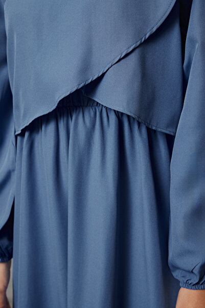 Trendyol Modest Φόρεμα Indigo Woven - Peplum Detail, TCTAW25EB00083
