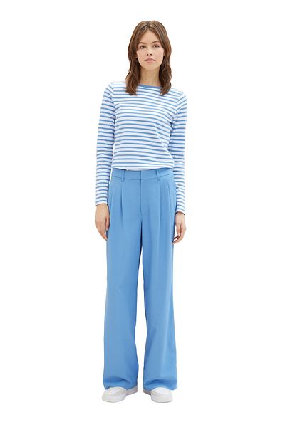 Tom Tailor Denim bílé středně modré pruhované tričko pro dospělé