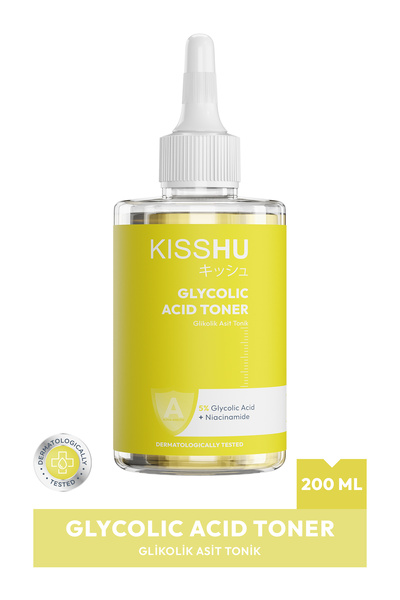 Kisshu Tüm Ciltler İçin Gözenek Sıkılaştırıcı Leke Karşıtı Tonik-Glycolic Aci...