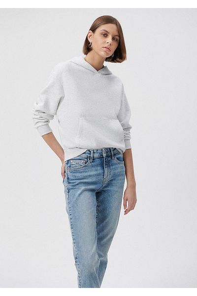 Mavi Hooded Gray Basic Sweatshirt 1611771-80196