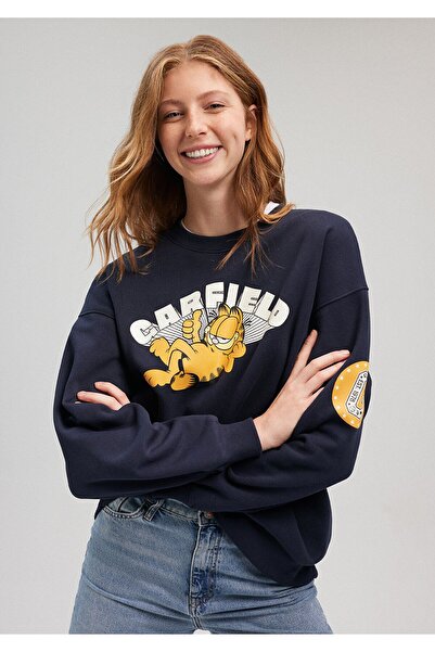 Mavi Garfield Baskılı Lacivert Sweatshirt 1S10110-82318