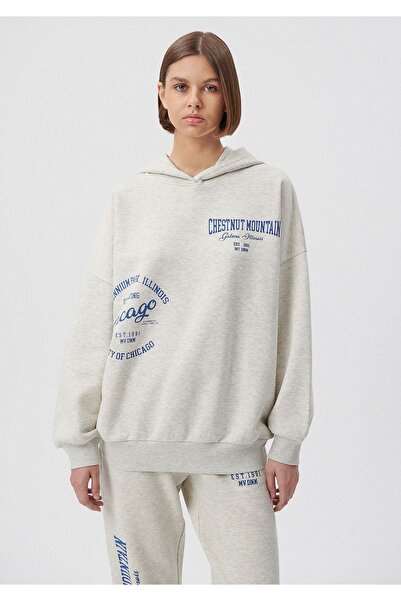 Mavi Φούτερ γκρι με κουκούλα εμπριμέ 1s10008-70020