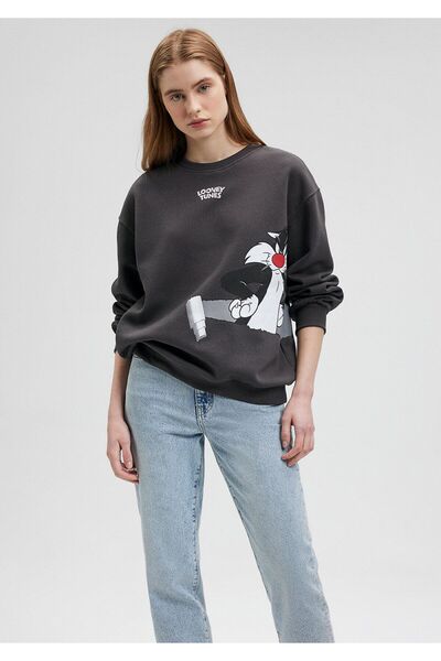 Mavi Sylvester Baskılı Gri Sweatshirt 1S10107-84671