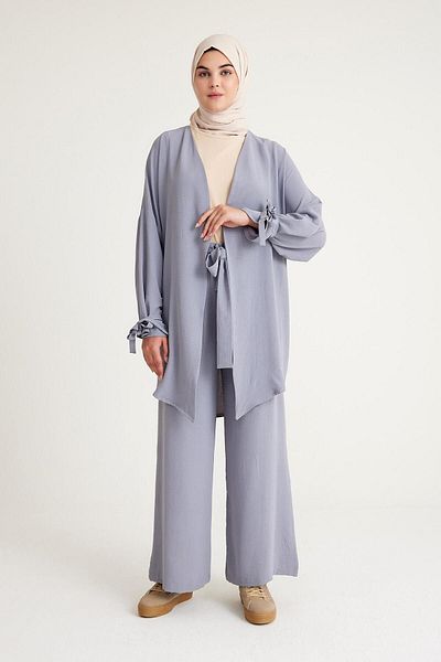 Plistre 1999_Tesettür Kimono & Pants Aerobin Set