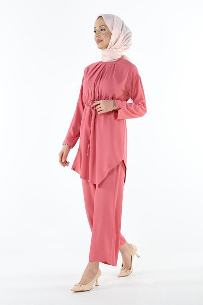 Plistre 2112_Hesettür Asymmetric Cut Tunic Παντελόνι Διπλό Σετ