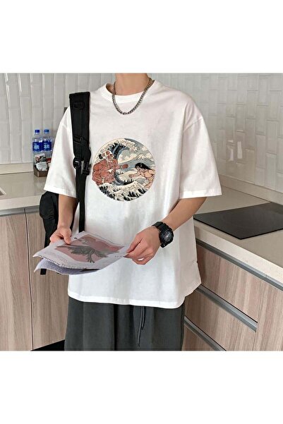 Toum Tricou oversize unisex alb Enya Takı Attack On Titan Art