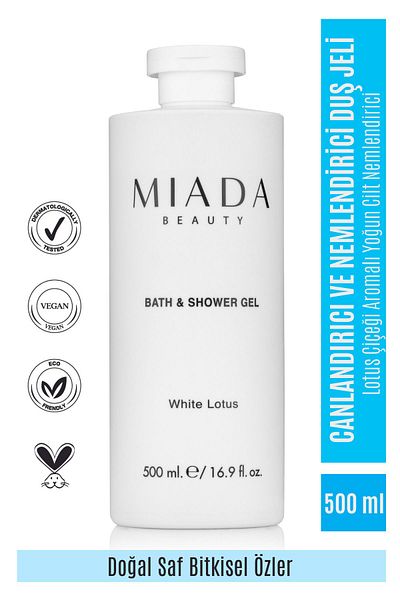 Miada Beauty Lotus Shower Gel - 500 ml Revitalizing and Moisturizing Shower Gel