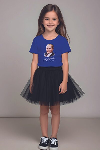 MYADA Σετ φούστα και μπλουζάκι με στάμπα Ataturk Black Tutu - 10052